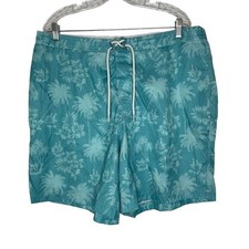 Trunks Surf  Swim Blue Tropical Palm Tree Print Summer Board Shorts Sz XXL Men