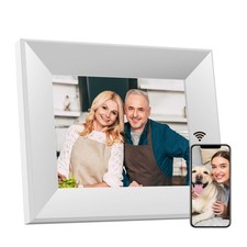 Cadre numérique 8 Pouces, WiFi Smart Cloud Cadres électroniques en Bois, HD I...