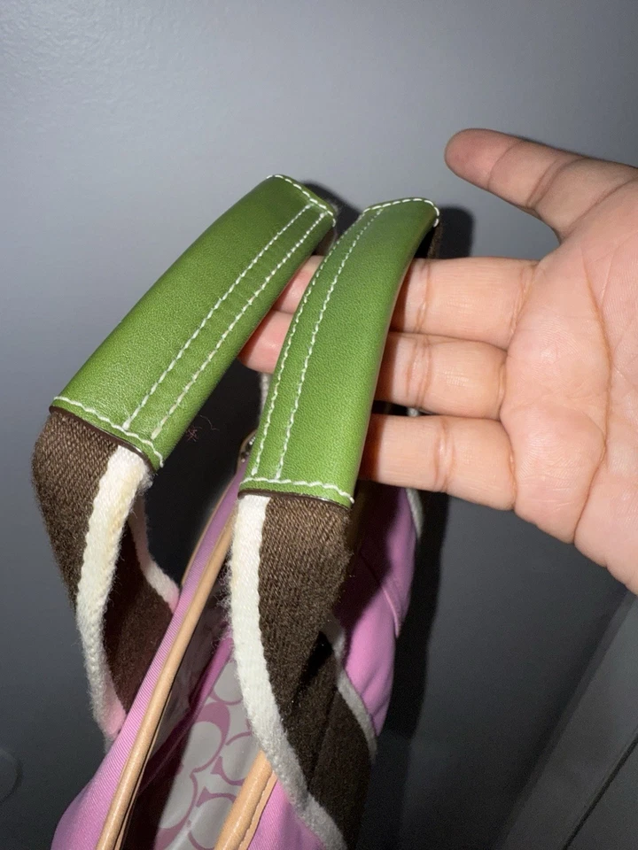 Bolso de Mano Vintage Coach 6268 Mini Hamptons Reversible Rosa Claro Margarita Y2K P Foto 2 de 4