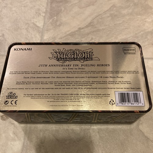 YuGiOh! TCG 25th Anniversary Tin Dueling Heroes TWO EMPTY TINS