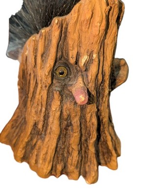 Vintage Norwegian Nyform Troll Doll In Tree Stump Handmade Folk Art