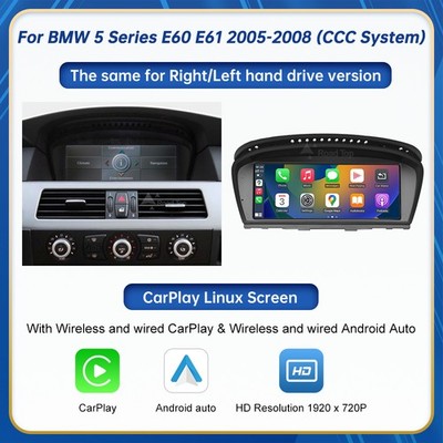 8.8''Carplay Android Auto Wireless Screen For BMW 5 Series E60 E61 2005-2008 CCC
