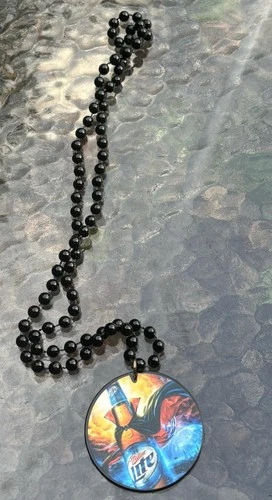 Vintage St Patricks Day Miller Lite Beer Mardi Gras Beads Necklace