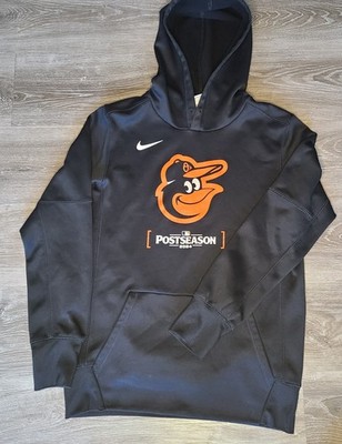 Nike Baltimore Orioles 2024 Postseason Hoodie Mens Small Black Therma Fit MLB P