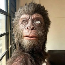Realistic Caesar Ape Silicone Full Head Mask Handmade Halloween Cosplay Party Co