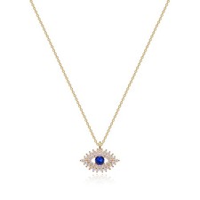 MEVECCO Gold Dainty Evil Eye Necklace for Women 18K Plated Cute