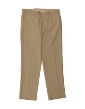 CHAPS Mens Straight Suit Trousers W36 L32 Beige Polyester BM02