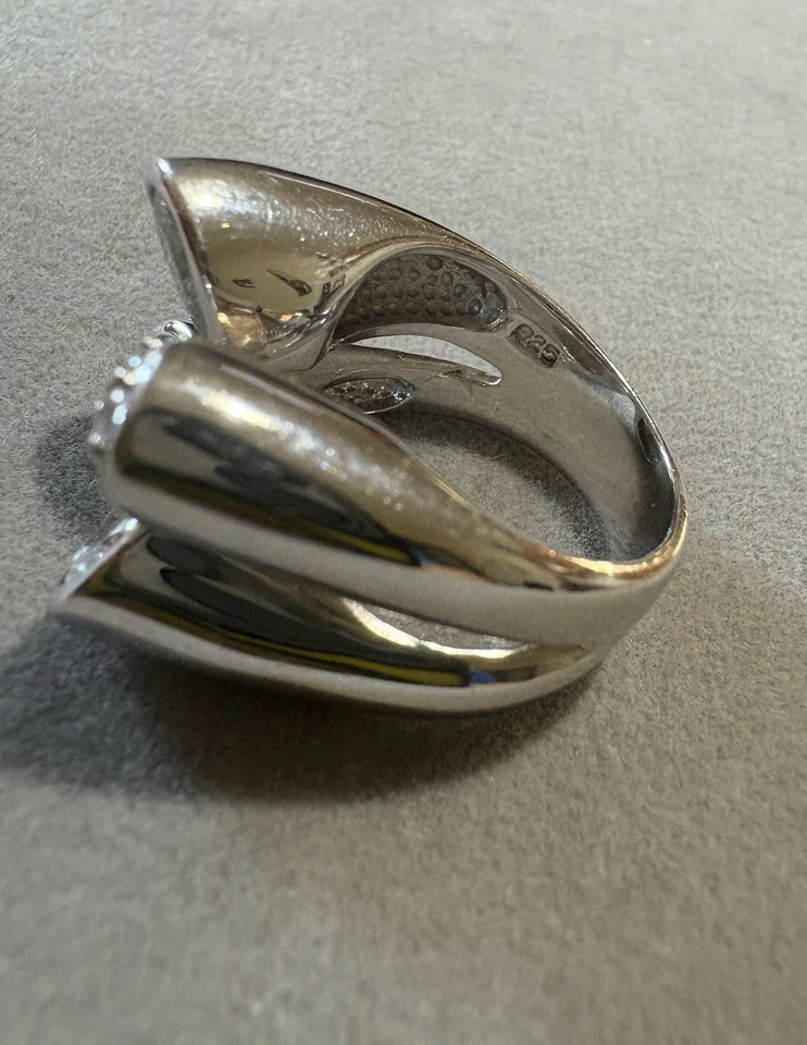 Anello Argento 925 Con Zirconi Taglio A Goccia 12.8 GR 16.5 MM - Immagine 4 di 4