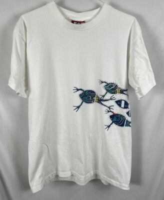 Vintage 90s Beach EQP. Shirt  Frogs Deep Sea Tee Art Ocean Large Single Stitch