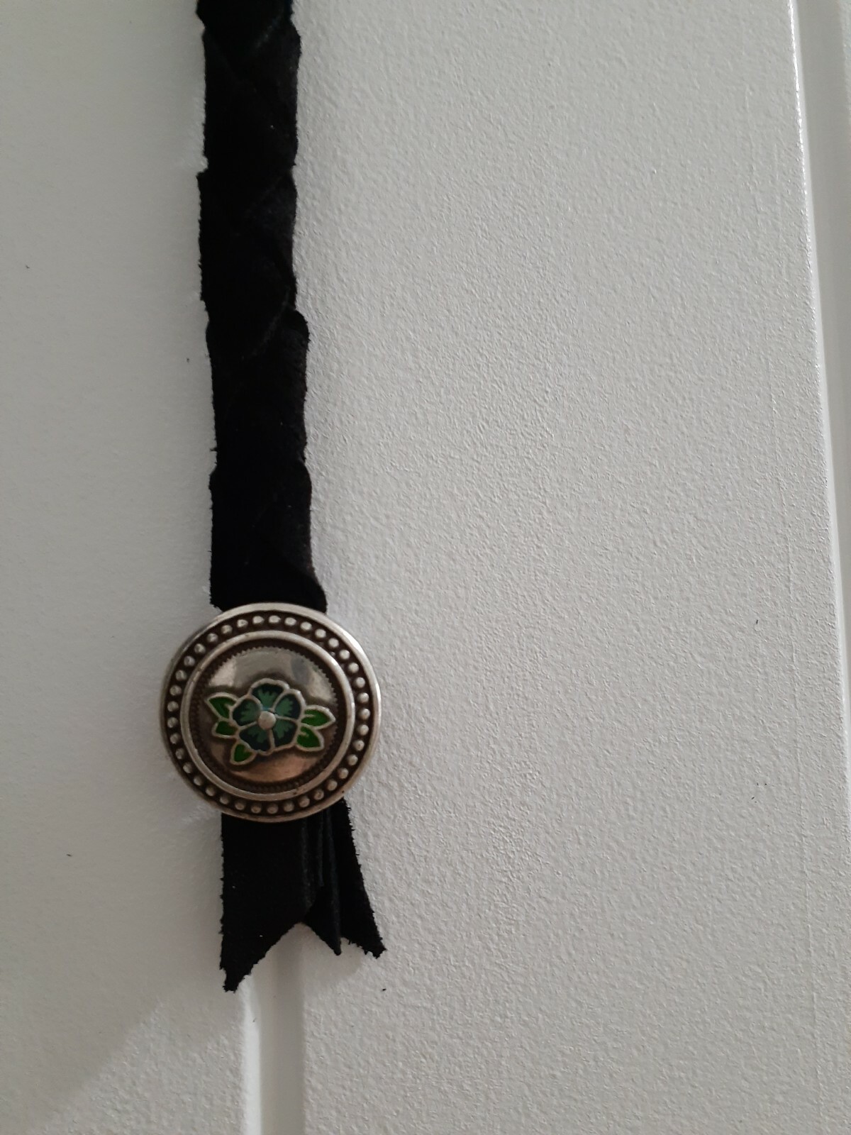 Air horn pull cord Peterbilt & Kenworth/Round Silver concho/ 10"black