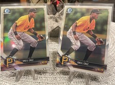 2018 Oneil Cruz Bowman Chrome Top Prospect Refractor and Base RC Pirates BDC-40