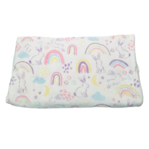 Coperta Lancio Morbida Pasqua Primavera Coniglietto Coniglio Arcobaleno Colori Pastello 59"x49" LEGGI - Foto 1 di 8