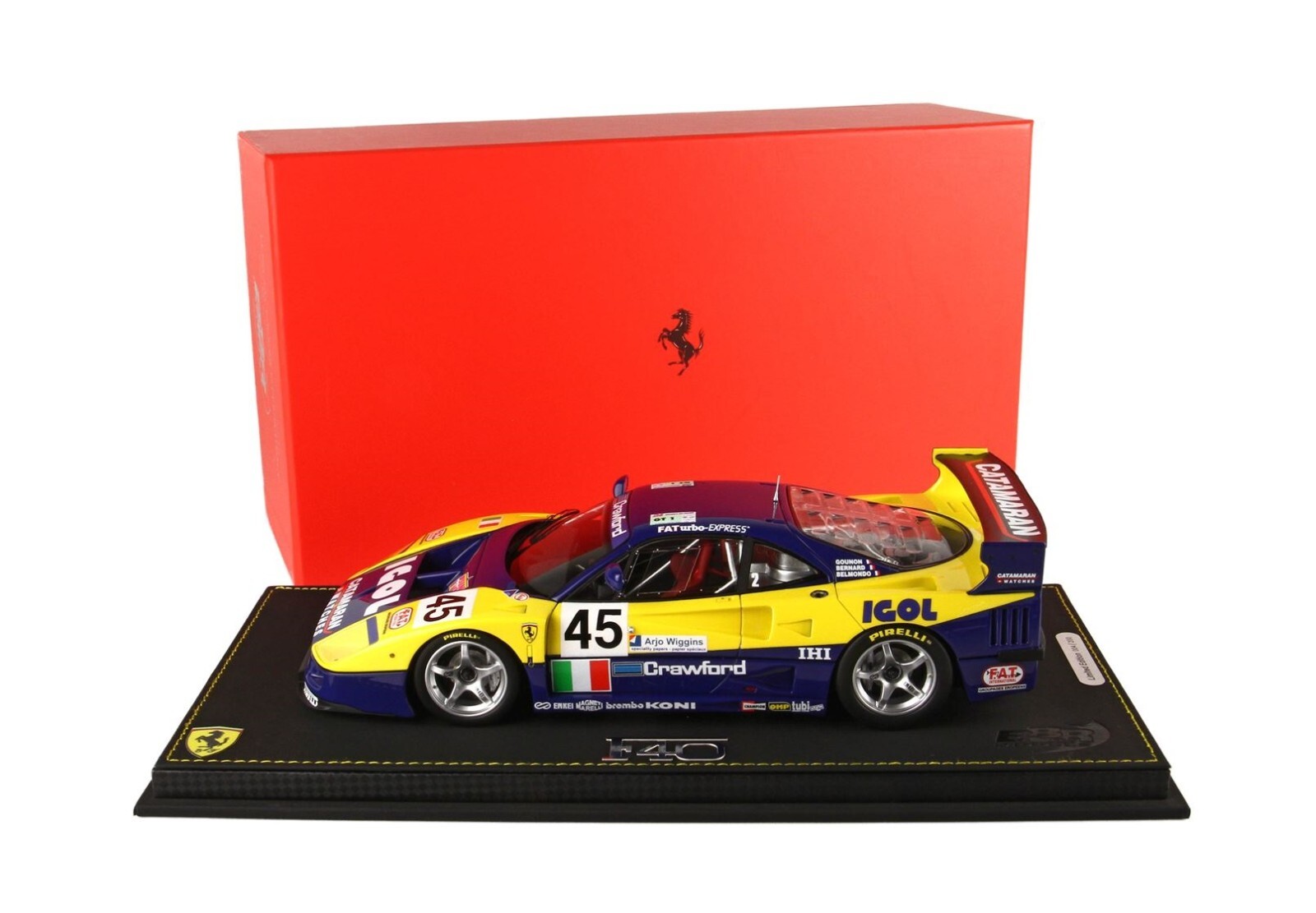 Miniature Ferrari F40 LM Le Mans 1996 BBR 1/18 prestige haute finition Team Ennea Igol