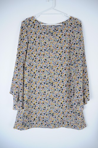 Ojay Dress Womens 10 Black Yellow Pink Floral Shift Long Sleeve Shift - Picture 10 of 19