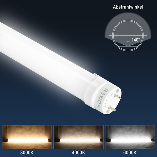 T8 LED TUBE G13 RÖHREN LIGHT LEUCHTSTOFFRÖHRE 60cm 90cm 120cm 150cm mit Fassung - Bild 3 von 7