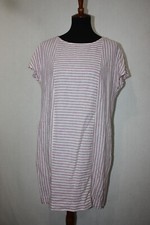Madewell Sz S Purple White Stripes Linen Blend Sleeveless Sheath Pocket Dress