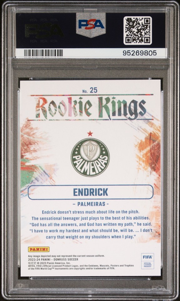 2023-24 PANINI DONRUSS Soccer #176 ENDRICK recrue Palmeiras rouge/99 EUR 83,66 - FR