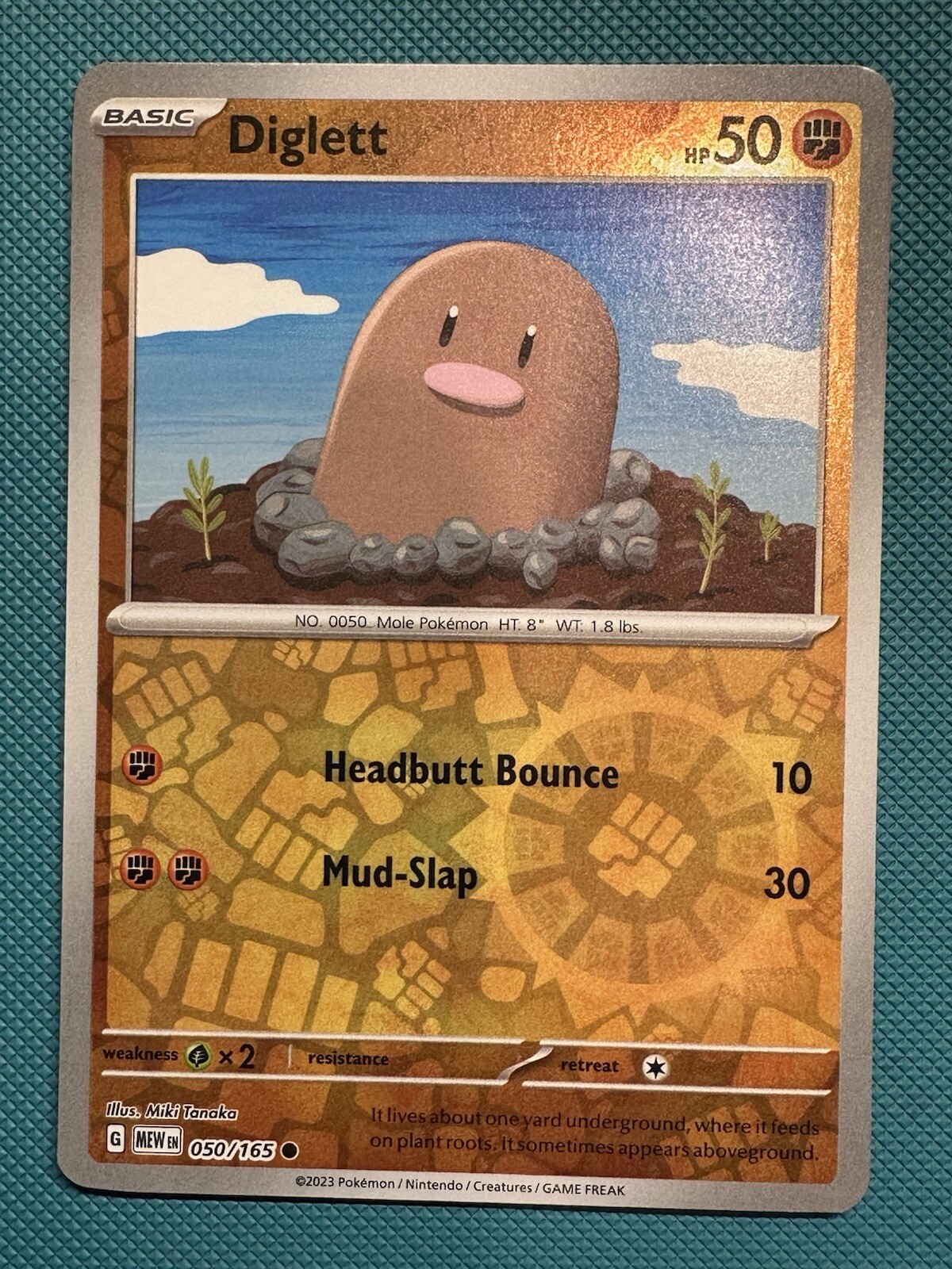 Diglett 050/165 Reverse Holo - Pokemon Scarlet & Violet 151 - Near Mint