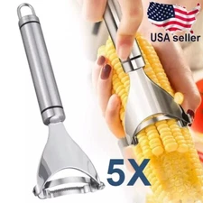 5X Stainless Steel Corn Cob Peeler Stripper Remover Kitchen Cutter Thresher Tool
