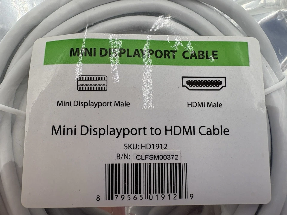Fosmon Mini Displayport to HDMI Adapter Mini Male, HDMI Male Sealed NEW - Image 2 of 4