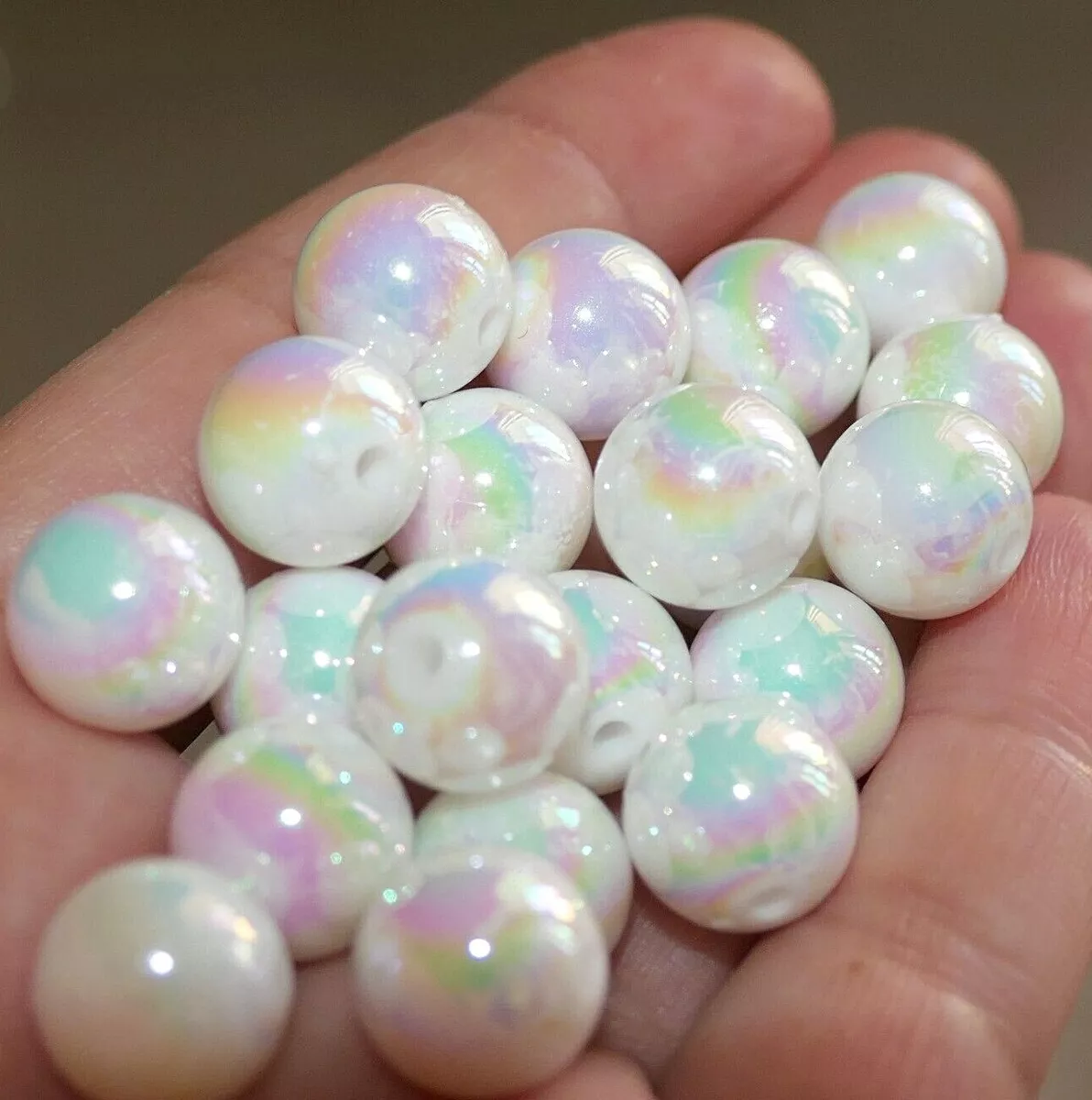 100pcs 10mm pearl white color map