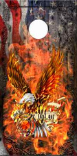Firefighter Eagle Flag Wood LAMINATED Cornhole Wrap Bag Toss Skin Decal Sticker