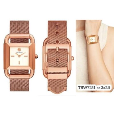 Tory Burch TBW7251 White Dial Rose Gold Band Stainless Steel