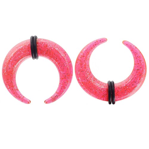 16PCS Acrylic Crescent Horseshoes Taper Set Pincher Septum Rings Gauges 14G-00G - Picture 24 of 25