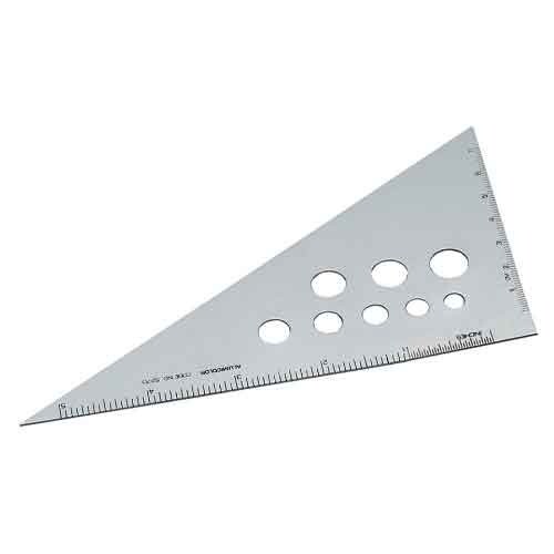 Alumicolor Calibrated Triangle Aluminum 12" Silver 30°/60° Office School Drawing - Picture 1 of 1