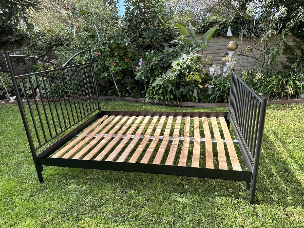 IKEA Halden Black Metal Queen Bed Frame Vintage Rare