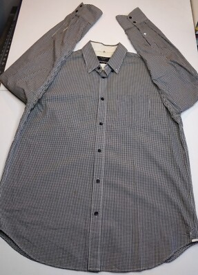Rag & Bone Shirt Men's Black And White Plaid Button Long Sleeve Slim Fit XL 05