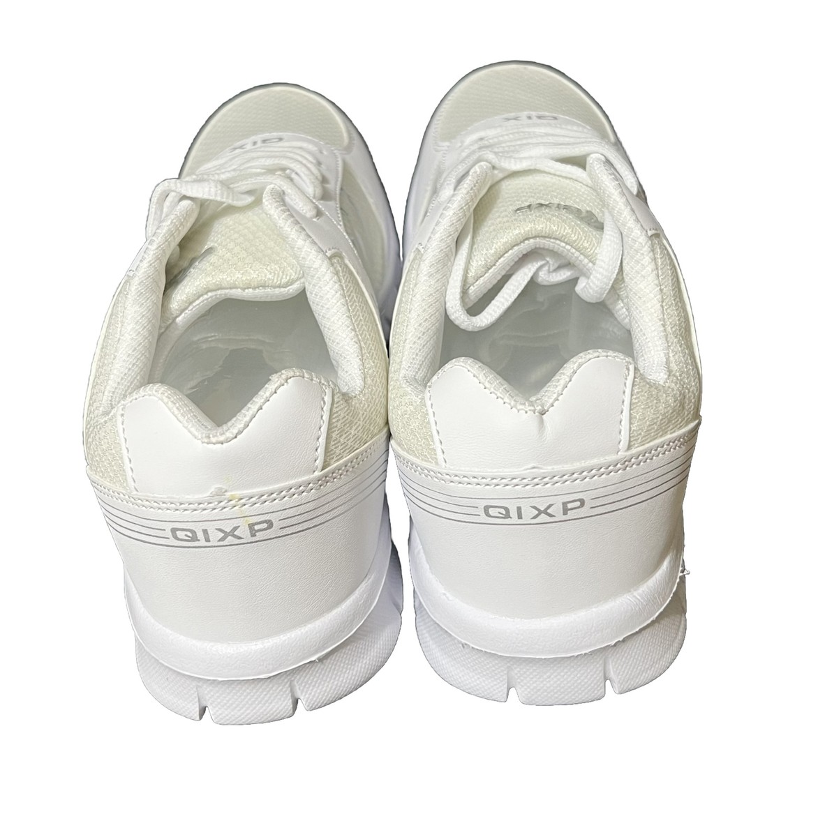 que shoes シルバー QIXING QIXP QIX No. 1 Leather & Mesh White Fashion Sneakers