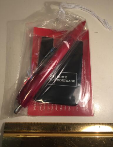 WELLS FARGO HOME MORTGAGE RED PEN & BLACK BUSINESS CARD HOLDER LOGO NEW & UNUSED - Picture 1 of 12
