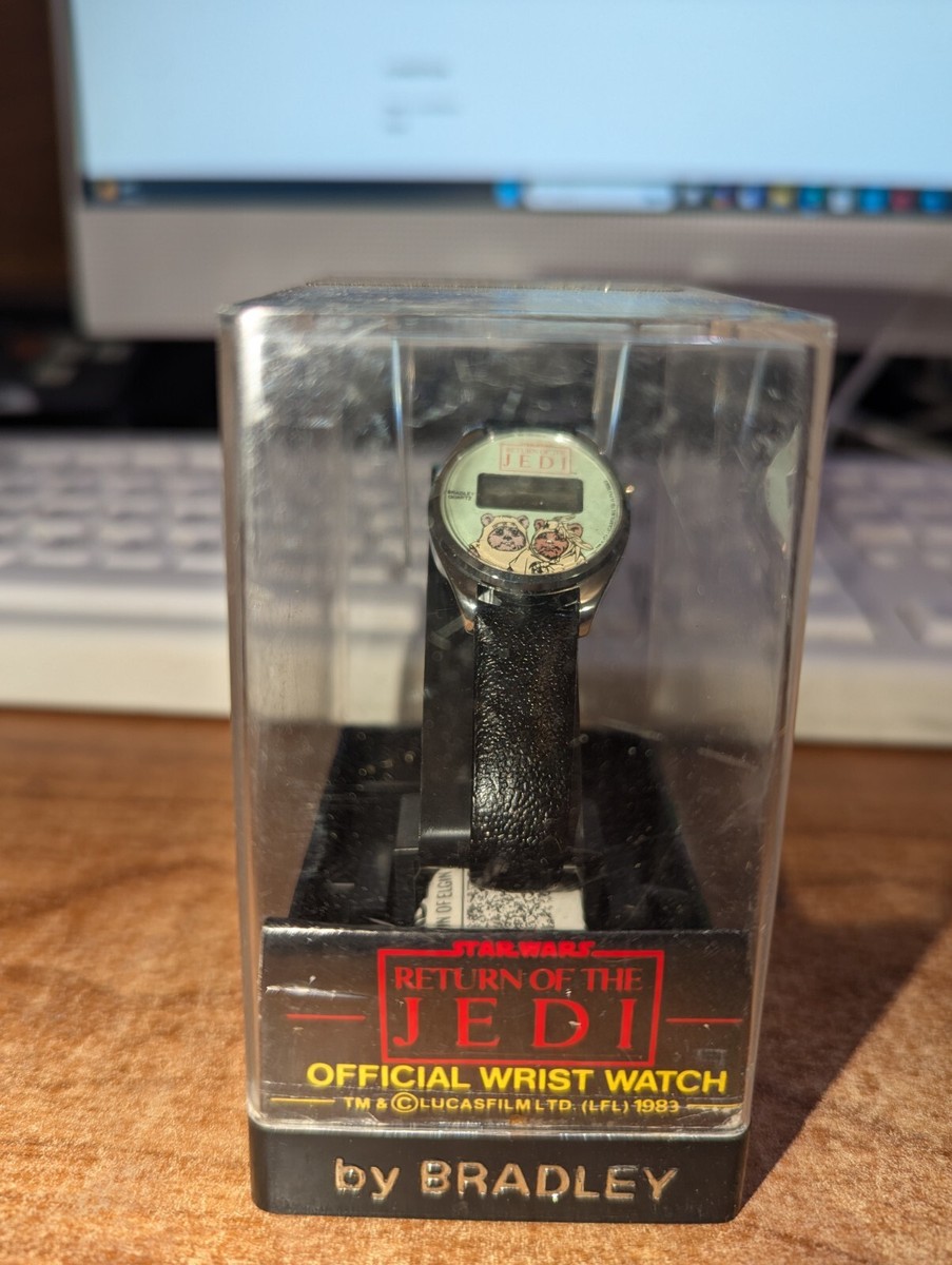 BRADLEY QUARTZ 1983 STAR WARS EWOKS ROTJ LED WATCH MIB(untested