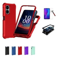 For Boost Mobile Celero 5G Plus 2024, Full Body Cover Case  Tempered Glass