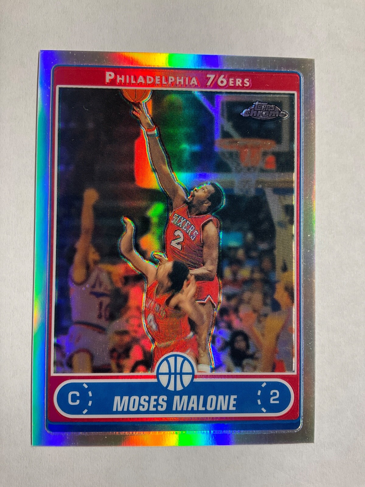 2006-07 Topps Chrome SP Refractor Moses Malone Philadelphia 76ers #160