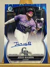 2023 Bowman Chrome Baseball Jesus Bugarin 1st Blue Raywave auto /150 CO Rockies 