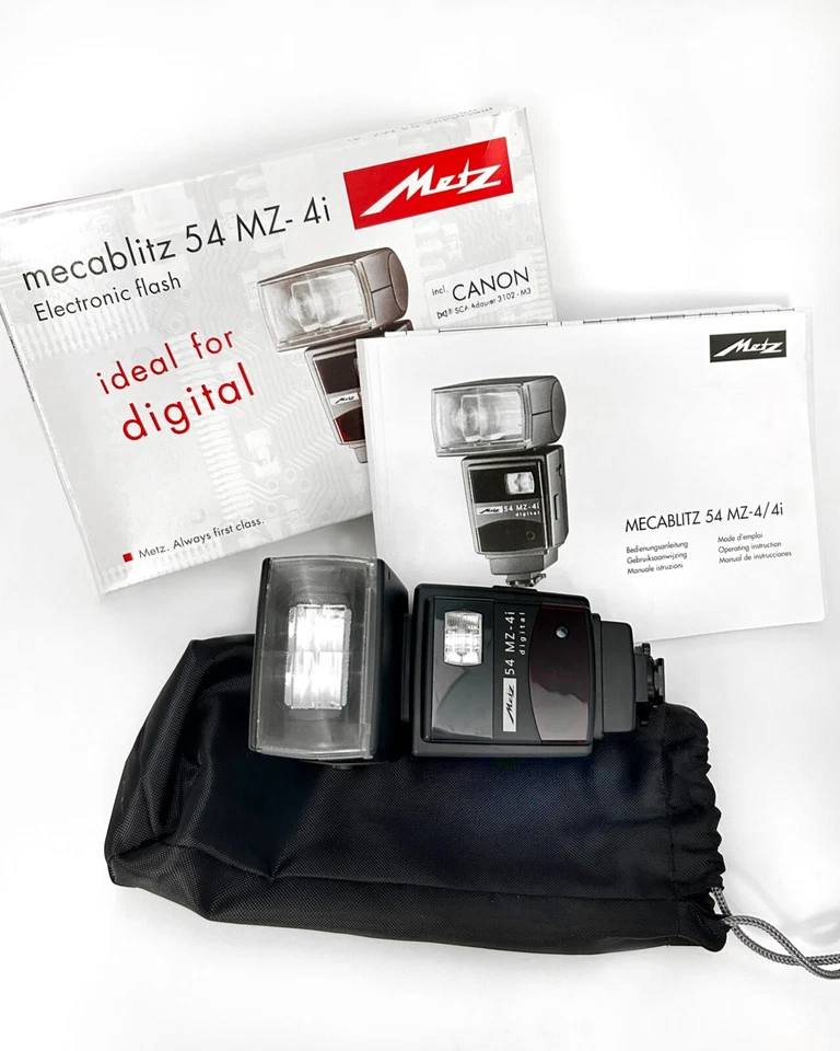 Metz Mecablitz 54 MZ-4i Flash, SCA 3102 M3 Hot Shoe Adapter for Canon EOS, Pouch - Image 2 of 4
