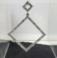 Charming Charlie diamond shape rhinestone pierced earrings NWT