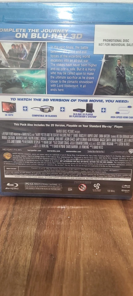 Harry Potter 3D blue-ray The Deathly Hallows Part 2 Limited Digital New Sealed  - Image 4 of 4