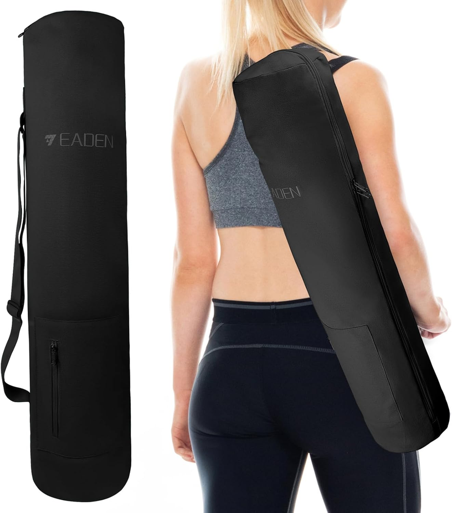 Eco-Friendly Canvas Yoga Mat Bag with Multi-Pocket Storage  