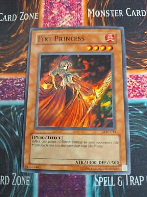 Yu-Gi-Oh! TCG Fire Princess LON-034 Super Rare OG Unlimited Near Mint