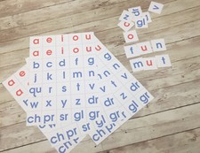 Phonics - Letter / Phonemic Sound Tiles - Word Building Set - Laminated