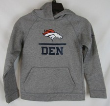 Youth Under Armour Denver Broncos Combine Authentic Cold Gear Hoodie-Medium-Gray