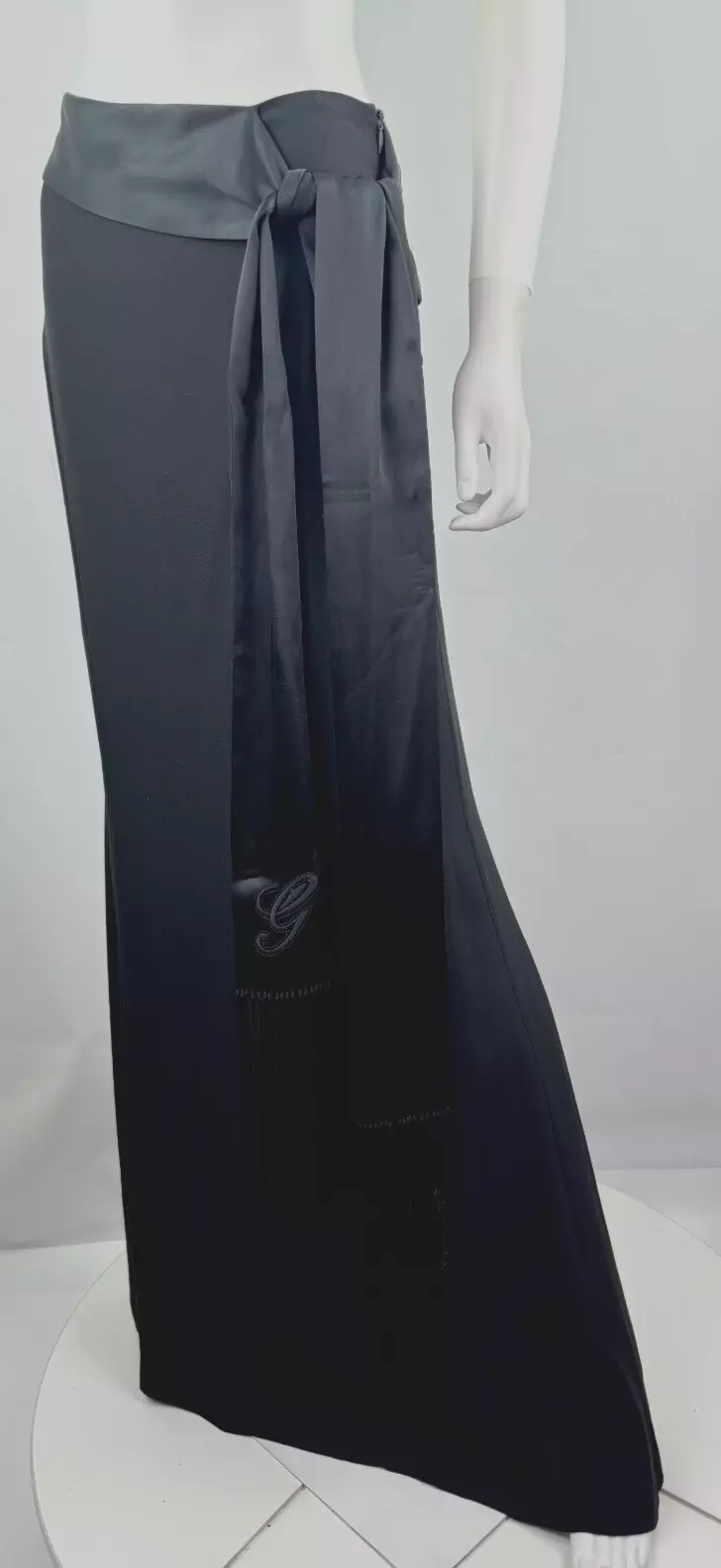 Maxi jupe cocktail ceinture soie noire neuve Gucci Tom Ford Auth 8 US 44 IT M piste