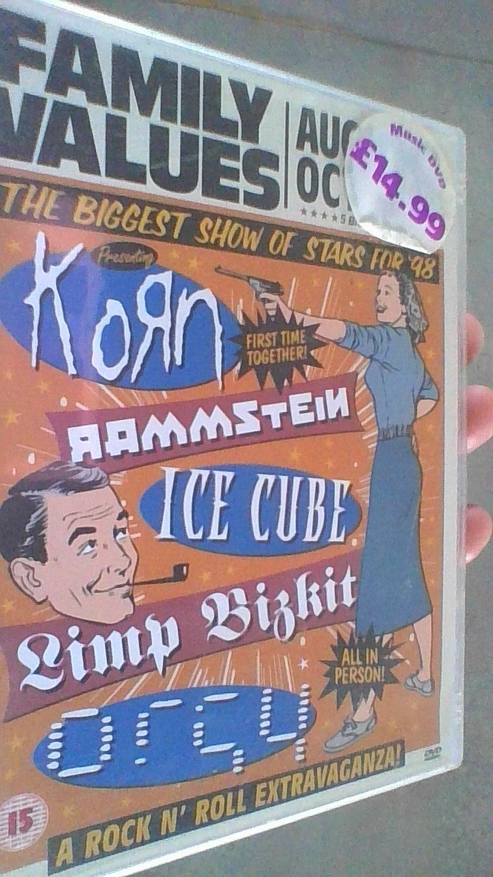 Family Values Tour DVD Aug -Oct 98 - 5 BIG shows KORN / ICE CUBE / ORGY / BIZKIT