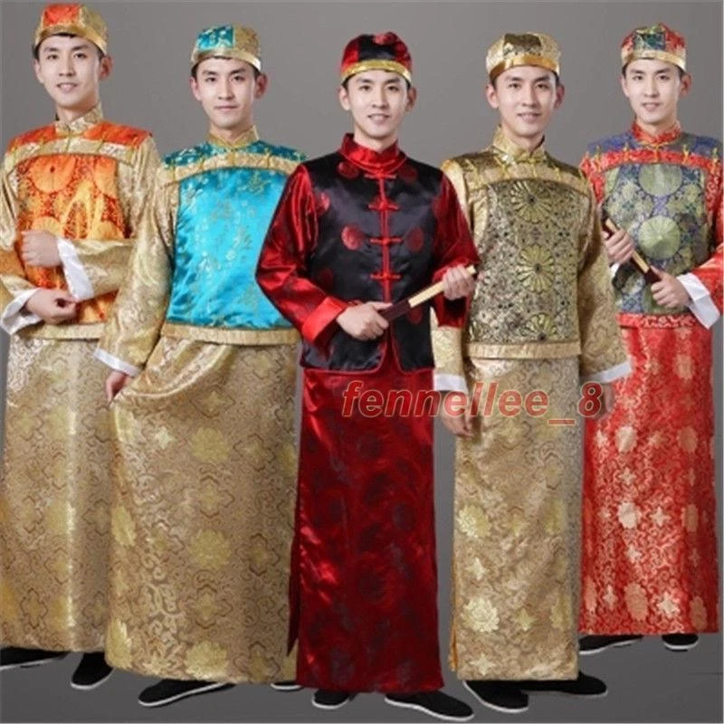 Disfraz de disfraz tradicional chino para hombre ropa Qing príncipe emperador túnica espectáculo Foto 2 de 4