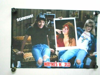 WAYNE'S WORLD  POSTER 1992 VINTAGE VIP LICENSED STARMAKERS SCHWING