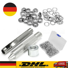 100 TLG Ösen Rundösen 10-16mm Set mit Ösenzange Für Planenösen Gartenplane LKW