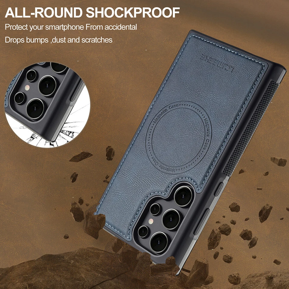 Detachable Magnetic Flip Leather Wallet Hybrid Shockproof Case Cover For iPhone - Image 4 of 4